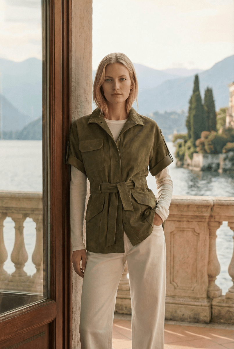 Elda Women’s Suede Jacket - Safari - Bigardini