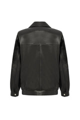 Eli Unisex Oversize Waterproof Leather Jacket - Black - Bigardini