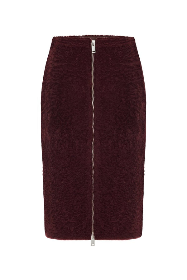 Elise Women’s Midi Skirt - Burgundy - Bigardini