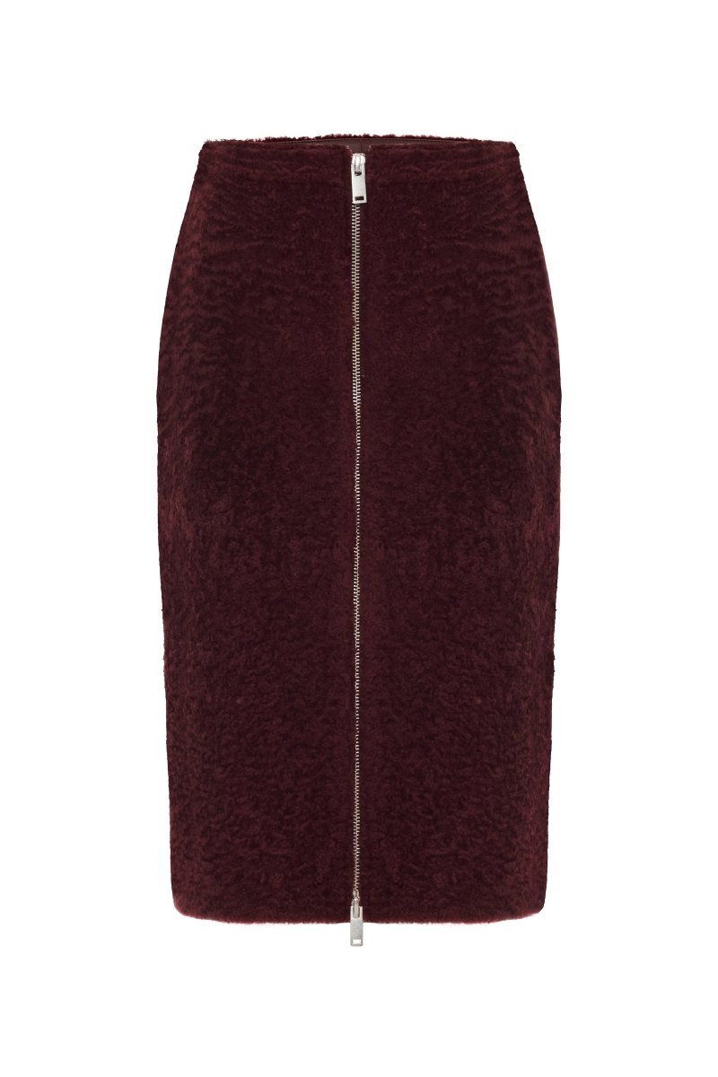Elise Women’s Midi Skirt - Burgundy - Bigardini