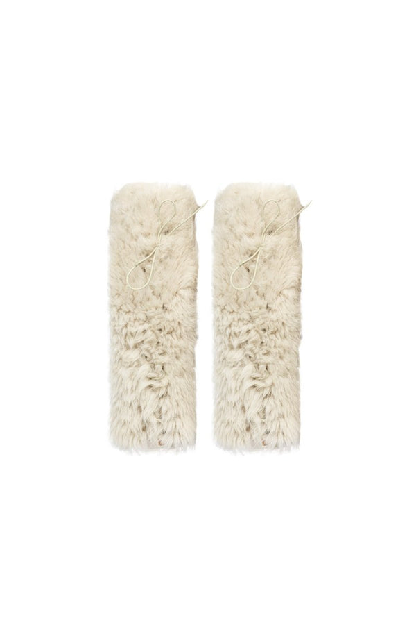 Evelina Women’s Tigrado Shearling Leg Warmers - Ivory - Bigardini