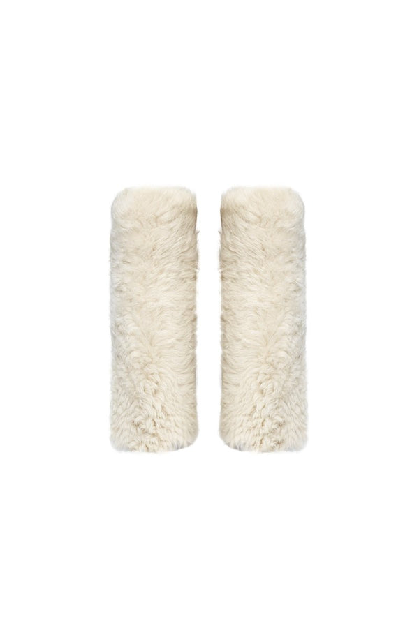 Evelina Women’s Tigrado Shearling Leg Warmers - Ivory - Bigardini