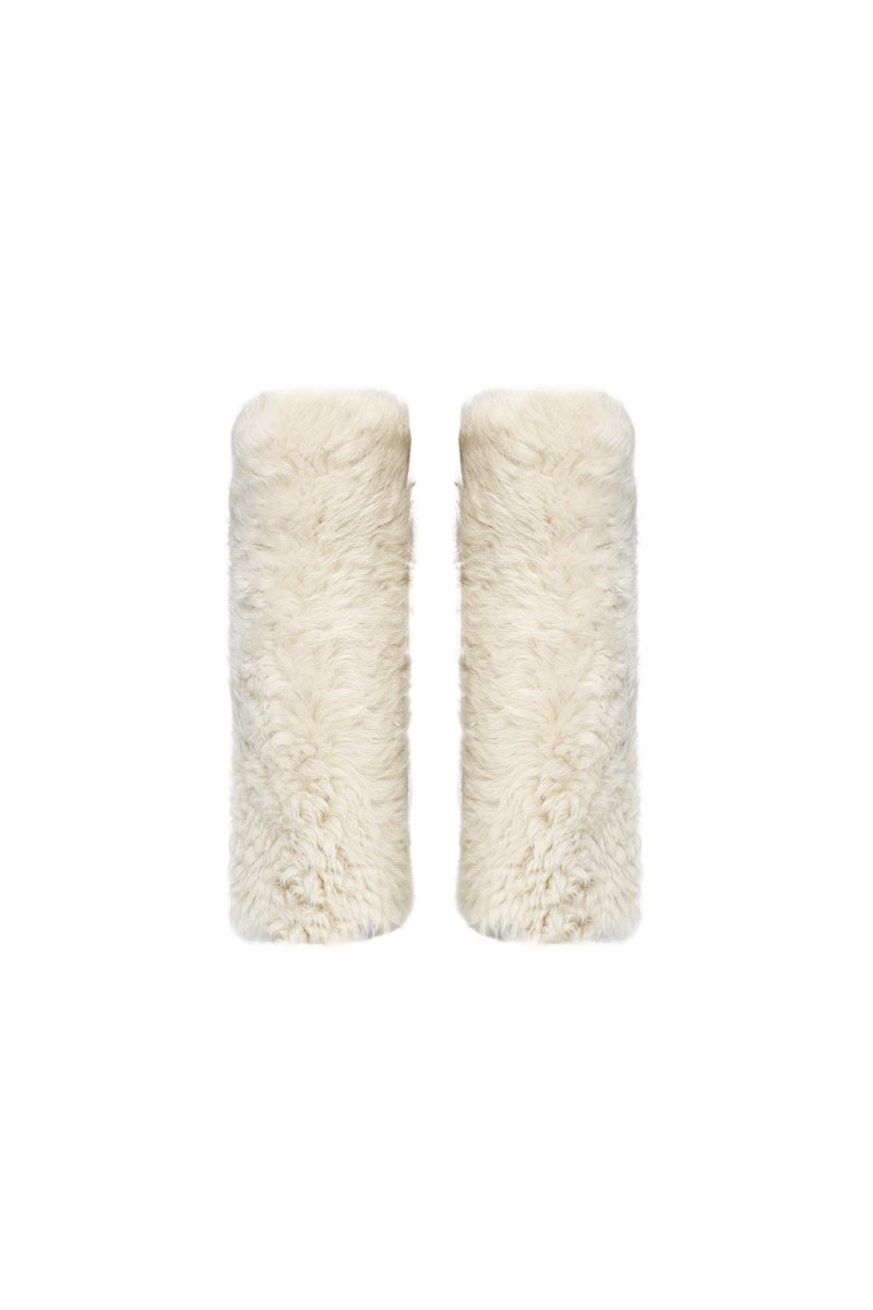 Evelina Women’s Tigrado Shearling Leg Warmers - Ivory - Bigardini