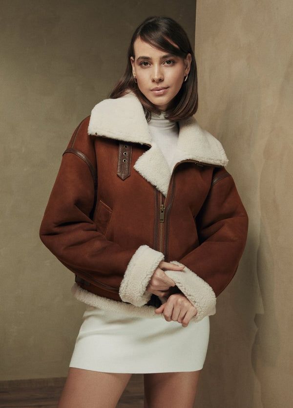 Evelyn Oversize Shearling Sheepskin Jacket - Bigardini