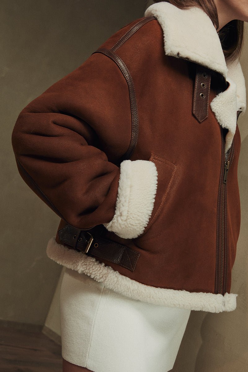 Evelyn Oversize Shearling Sheepskin Jacket - Bigardini