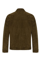 Gior Men's Suede Leather Jacket - Khaki - Bigardini