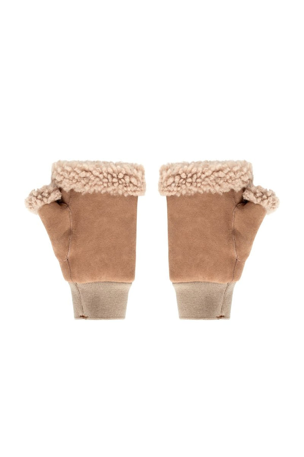 Gisella Women’s Shearling Gloves - Camel - Bigardini