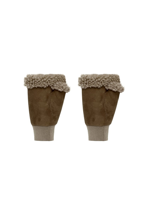 Gisella Women’s Shearling Gloves - Khaki - Bigardini