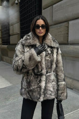 Hila Women’s Toscana Shearling Coat - Smoke Gray - Bigardini