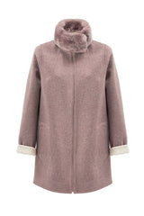 Holy Women's Reversible Cashmere Coat - Cappuccino/Beige - Bigardini