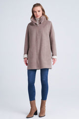 Holy Women's Reversible Cashmere Coat - Cappuccino/Beige - Bigardini