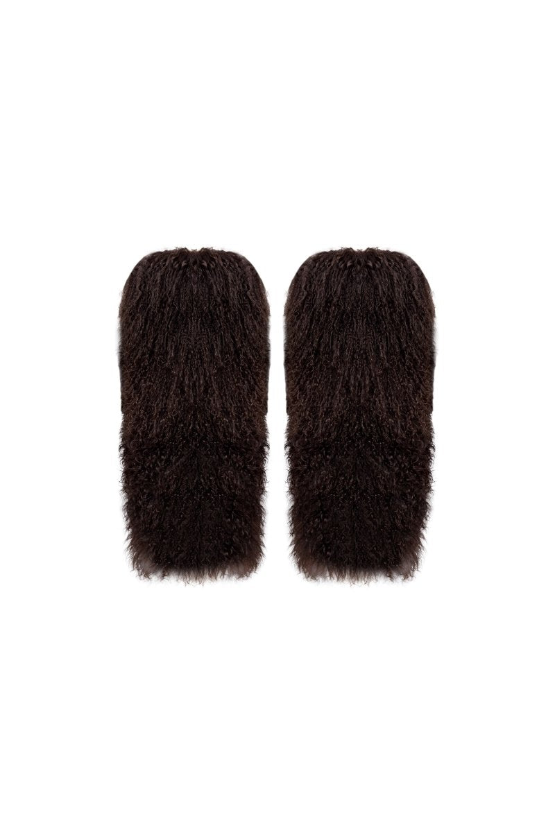 Iglo Women's Tibetan Shearling Leg Warmers - Brown - Bigardini