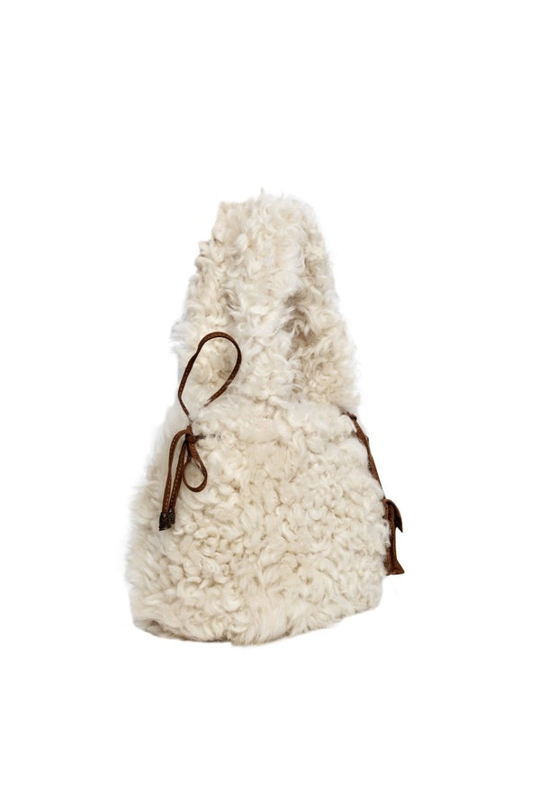 Ileana Women’s Shearling Bag - Ivory - Bigardini