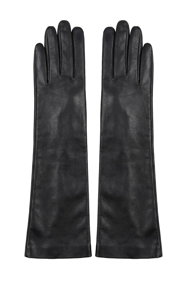 Ivy Women's Extra Long Leather Gloves - Black - Bigardini