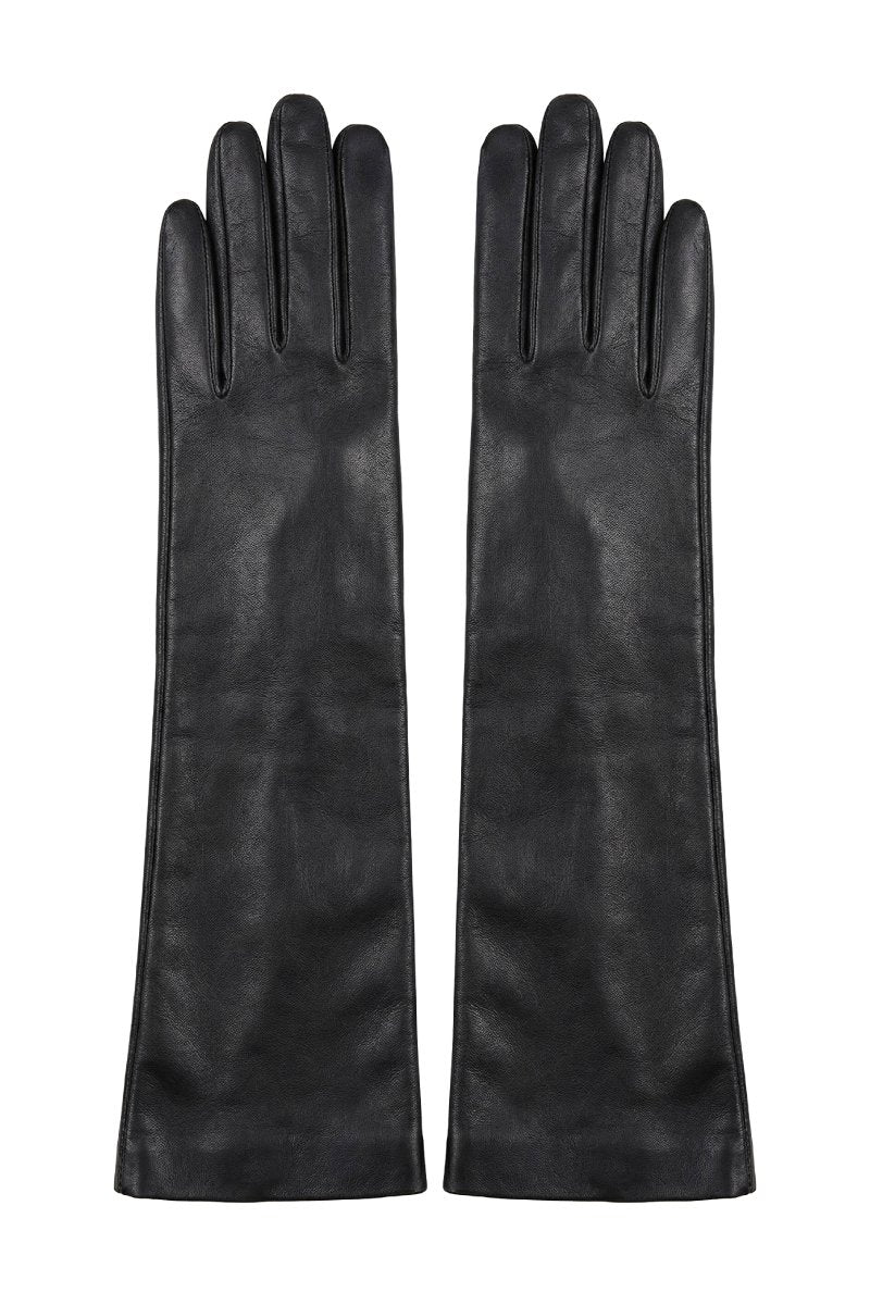 Ivy Women's Extra Long Leather Gloves - Black - Bigardini