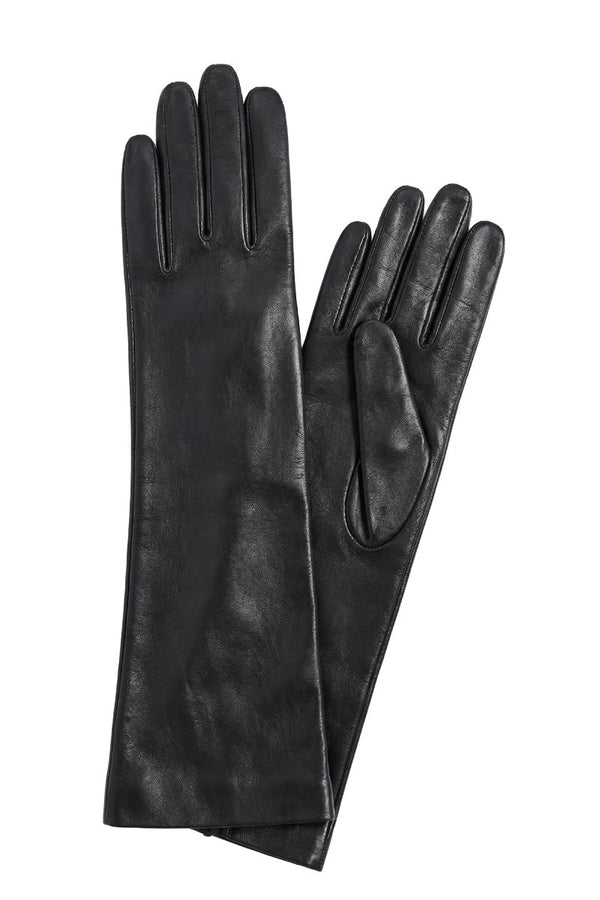 Ivy Women's Extra Long Leather Gloves - Black - Bigardini