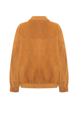 Jade Women's Oversize Nubuck Jacket - Mustard - Bigardini