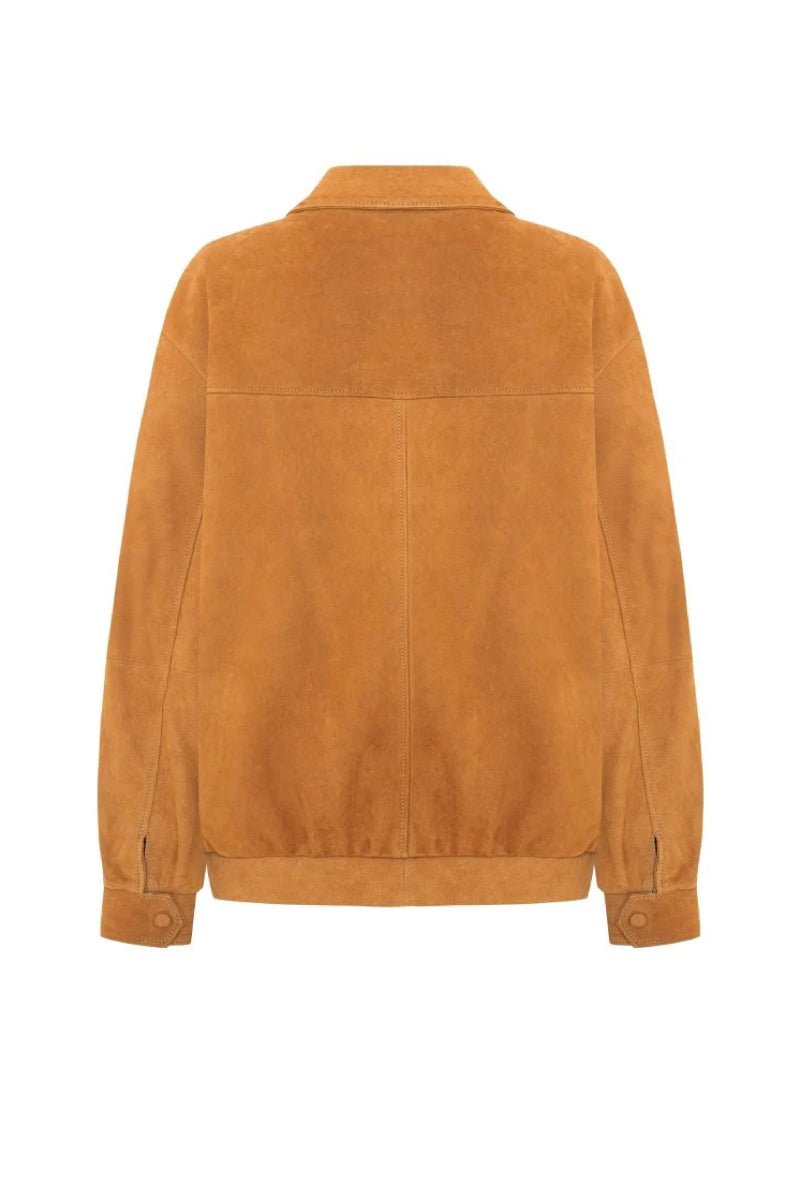 Jade Women's Oversize Nubuck Jacket - Mustard - Bigardini
