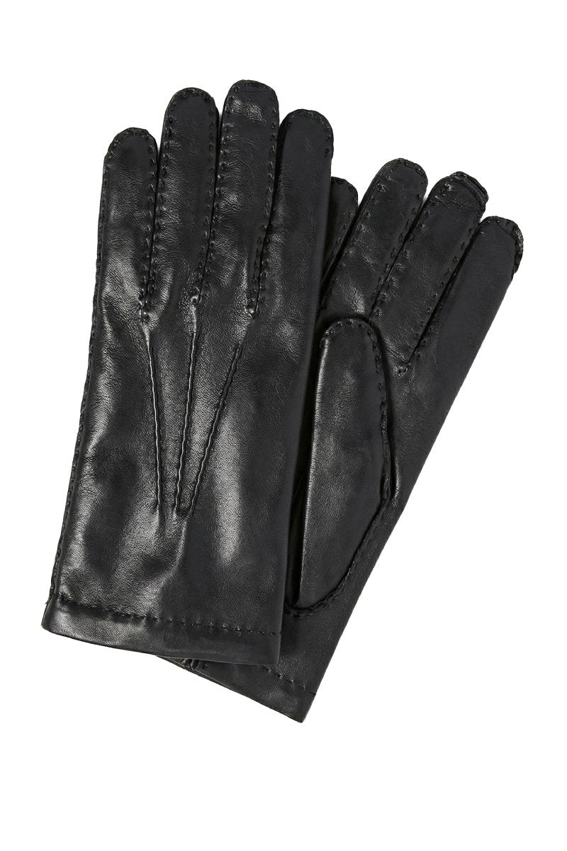 Jay Men's Handsewn Classic Gloves with Cashmere Lining - Black - Bigardini