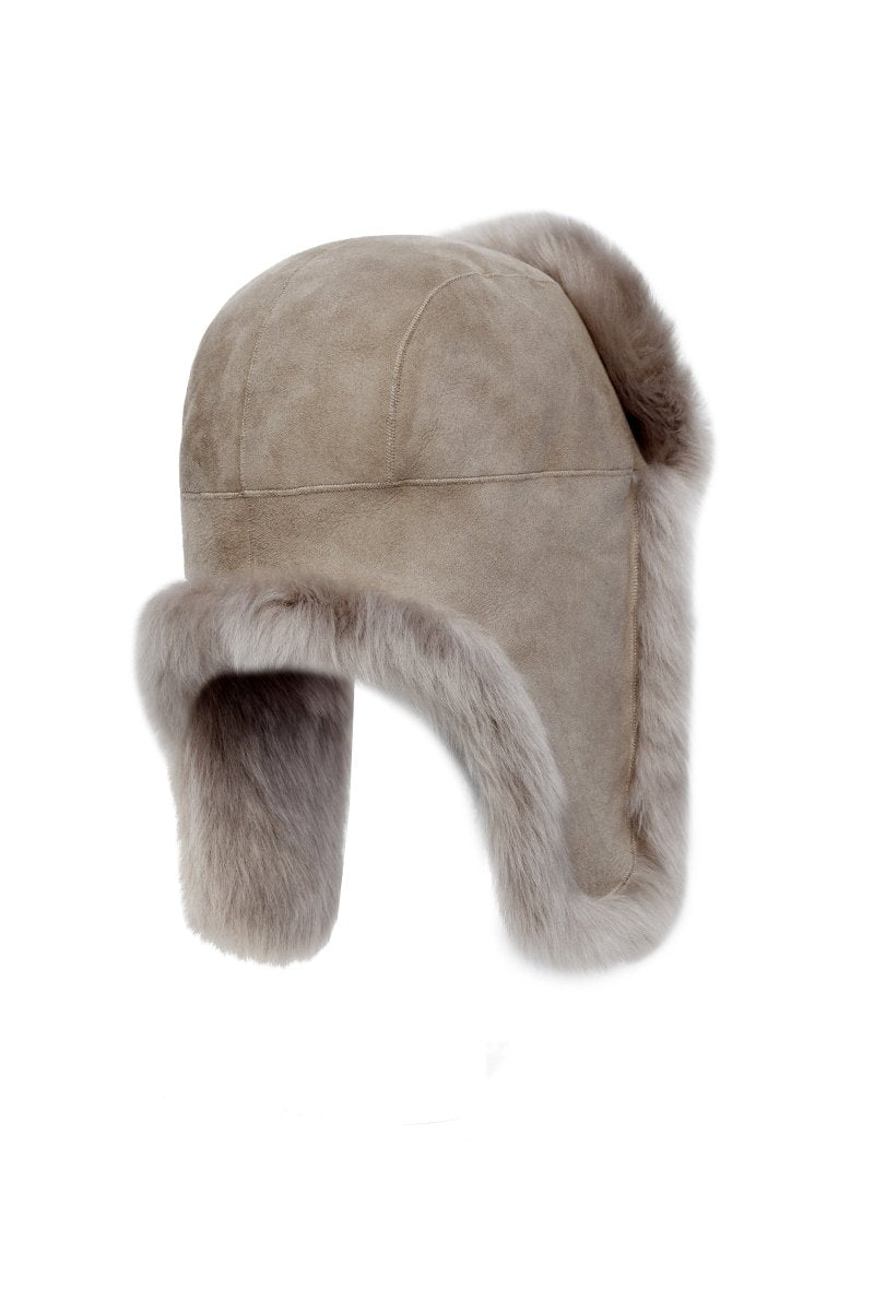 Jolanda Unisex Shearling Hat - Taupe - Bigardini