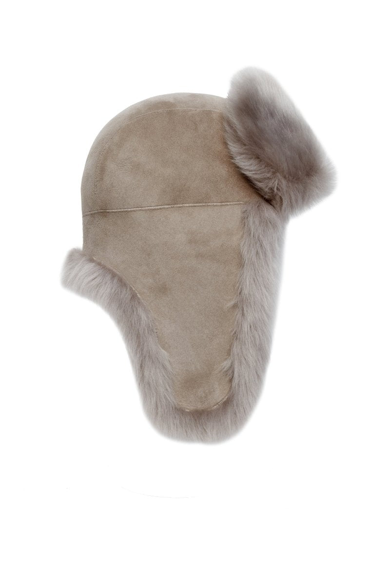 Jolanda Unisex Shearling Hat - Taupe - Bigardini