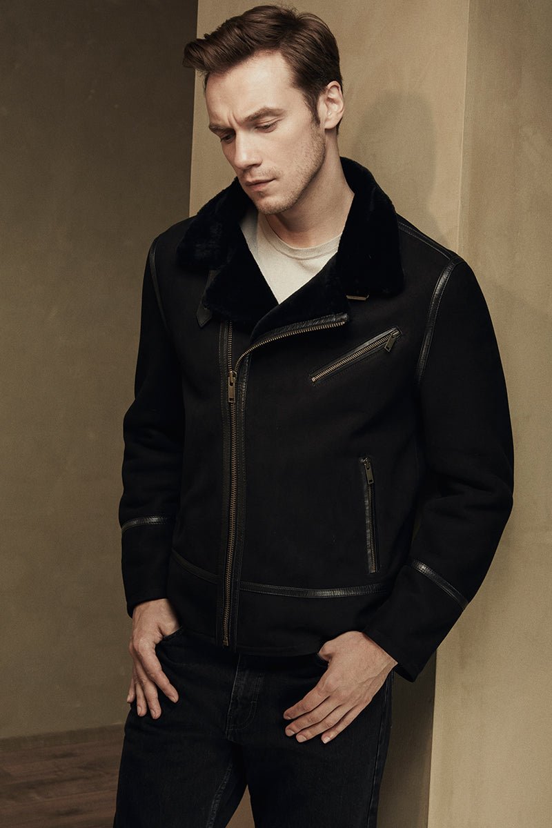 Jordan Shearling Sheepskin Bomber Jacket - Bigardini