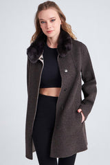 Karo Women's Reversible Cashmere Coat - Mocha/Beige - Bigardini