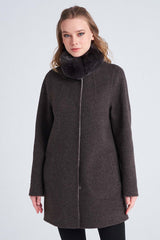 Karo Women's Reversible Cashmere Coat - Mocha/Beige - Bigardini