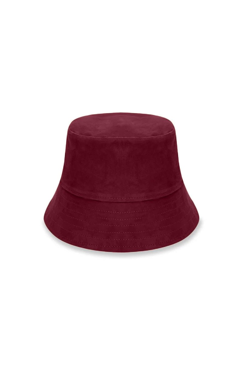 Kira Unisex Suede Bucket Hat - Burgundy - Bigardini