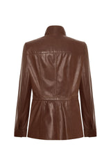 Lara Women’s Safari Leather Jacket - Cognac - Bigardini