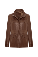 Lara Women’s Safari Leather Jacket - Cognac - Bigardini