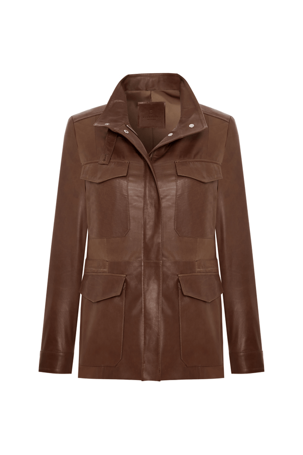 Lara Women’s Safari Leather Jacket - Cognac - Bigardini