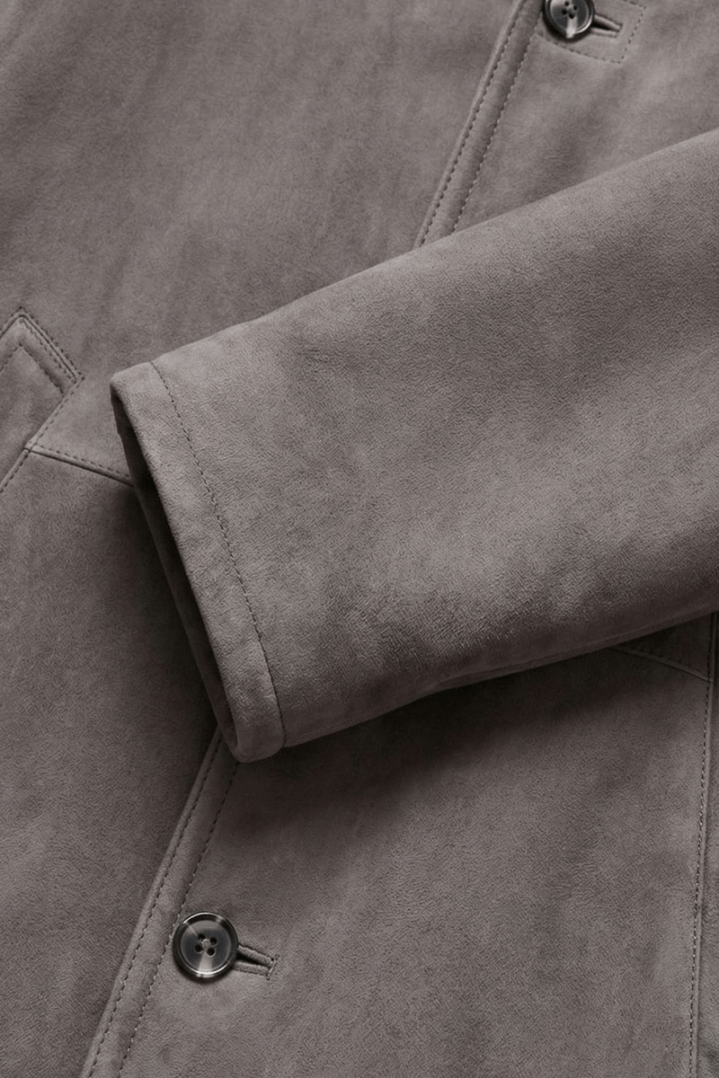 Lary Men's Shearling Sheepskin Coat - Light Gray - Bigardini