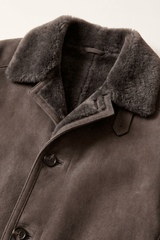Lary Men's Shearling Sheepskin Coat - Light Gray - Bigardini