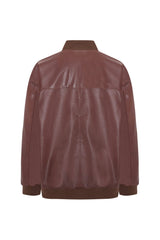 Lea Oversize Bomber Leather Jacket - Bigardini