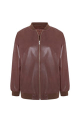 Lea Oversize Bomber Leather Jacket - Bigardini