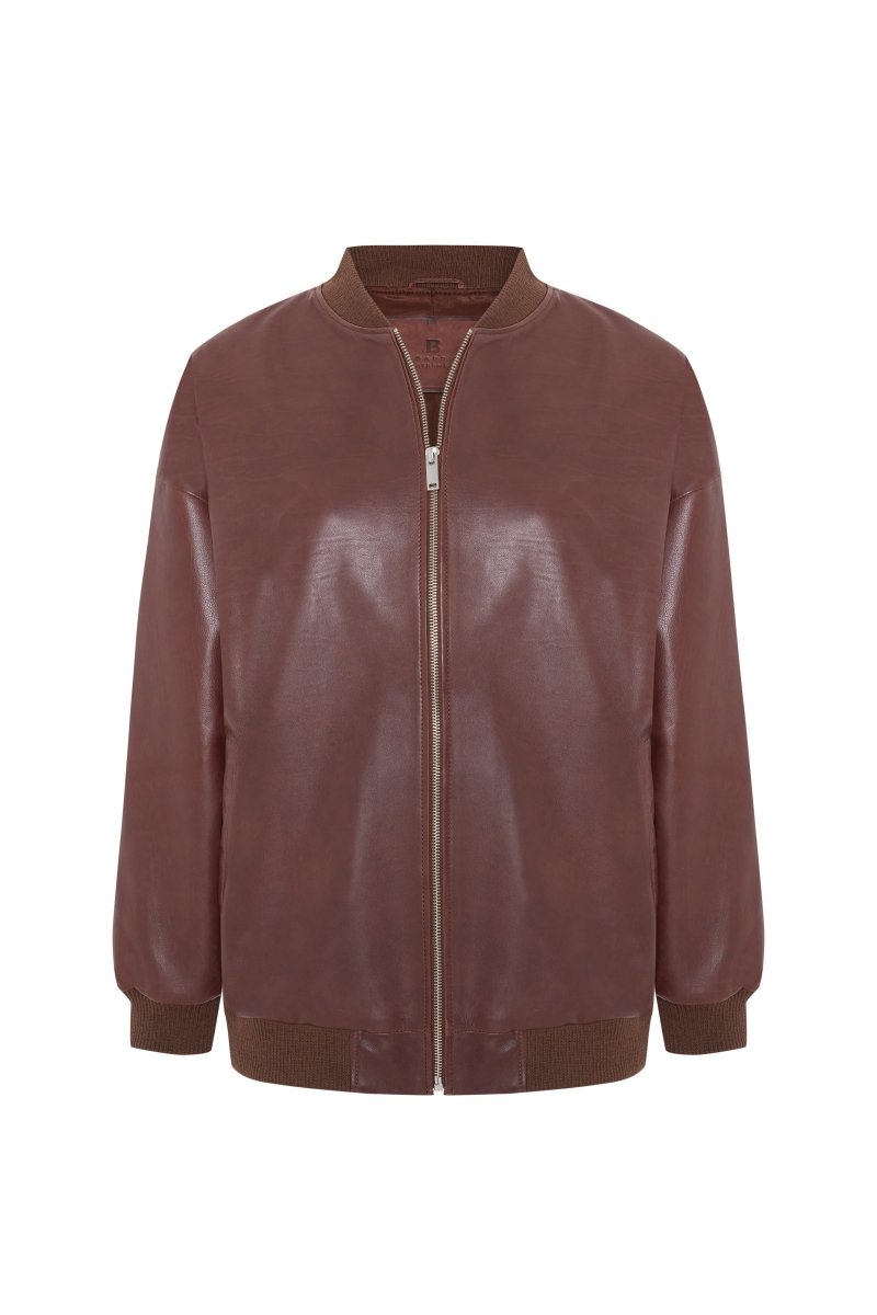 Lea Oversize Bomber Leather Jacket - Bigardini