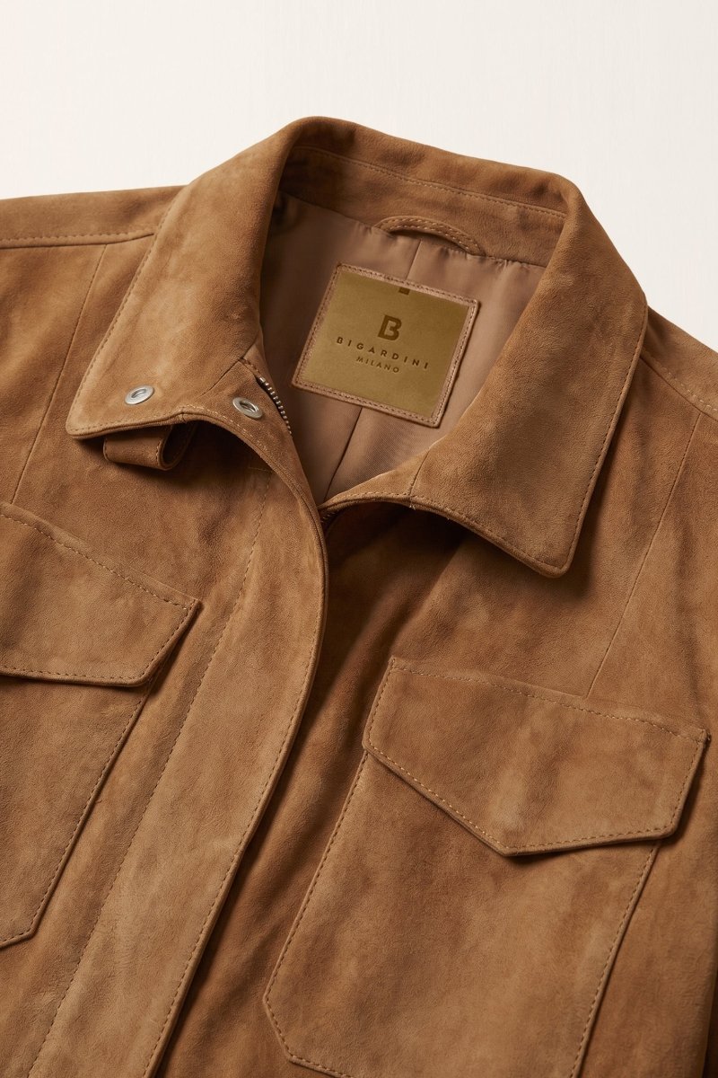 Leny Women’s Suede Safari Jacket - Snuff - Bigardini