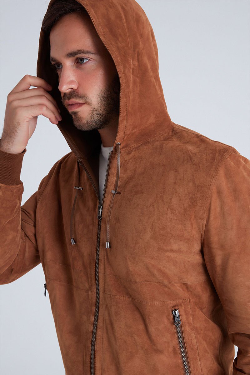 Leo Men's Reversible Suede Jacket with Hood - Bigardini