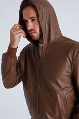 Leo Men's Reversible Suede Jacket with Hood - Bigardini