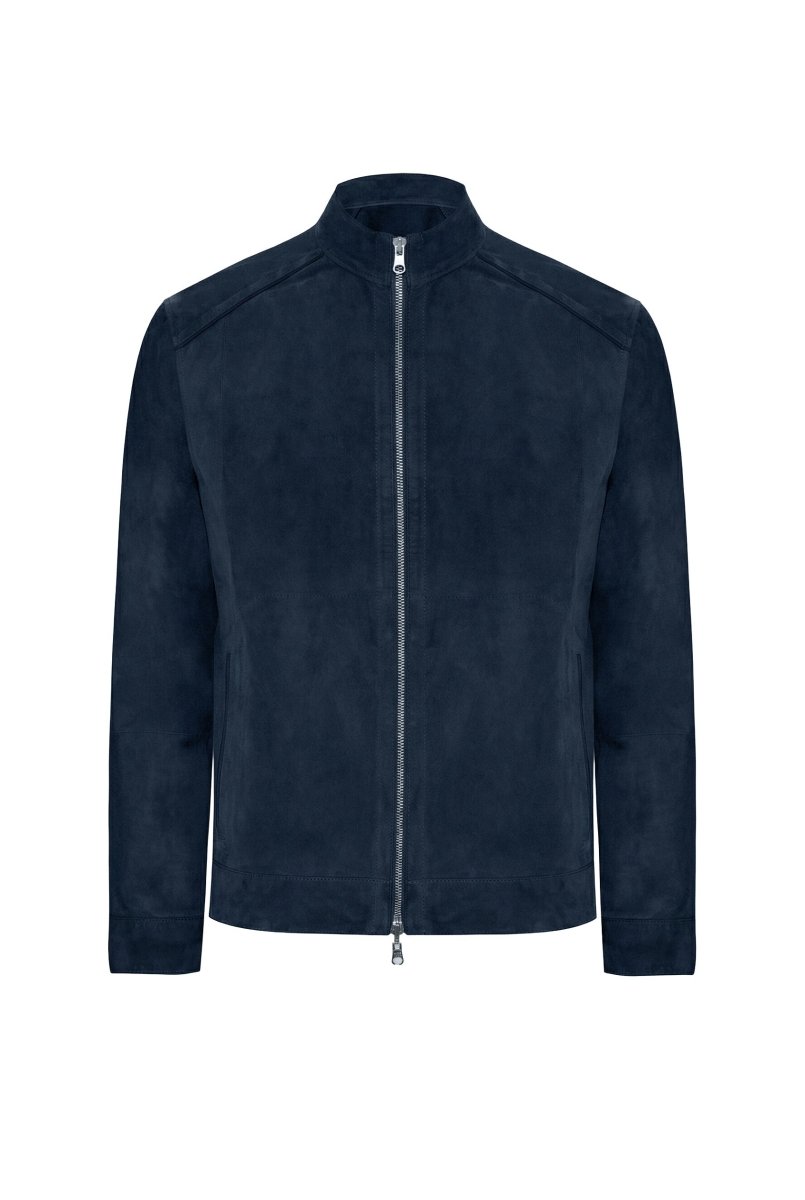Livio Men’s Reversible Suede Jacket - Navy Blue - Bigardini