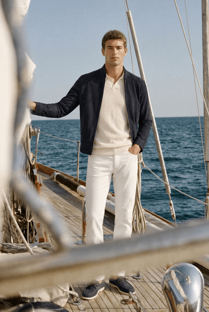 Livio Men’s Reversible Suede Jacket - Navy Blue - Bigardini