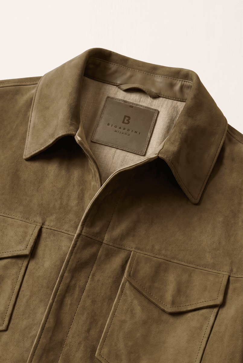 Loren Men’s Suede Shirt - Safari - Bigardini
