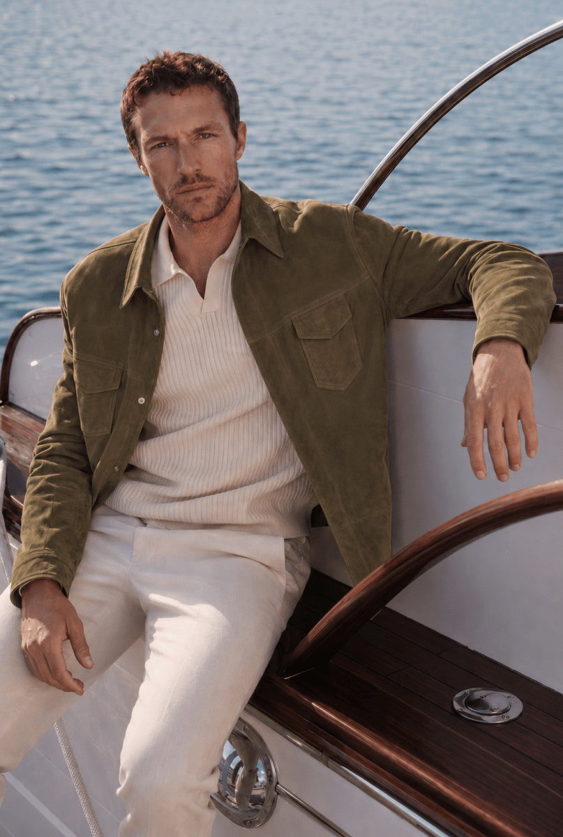 Loren Men’s Suede Shirt - Safari - Bigardini