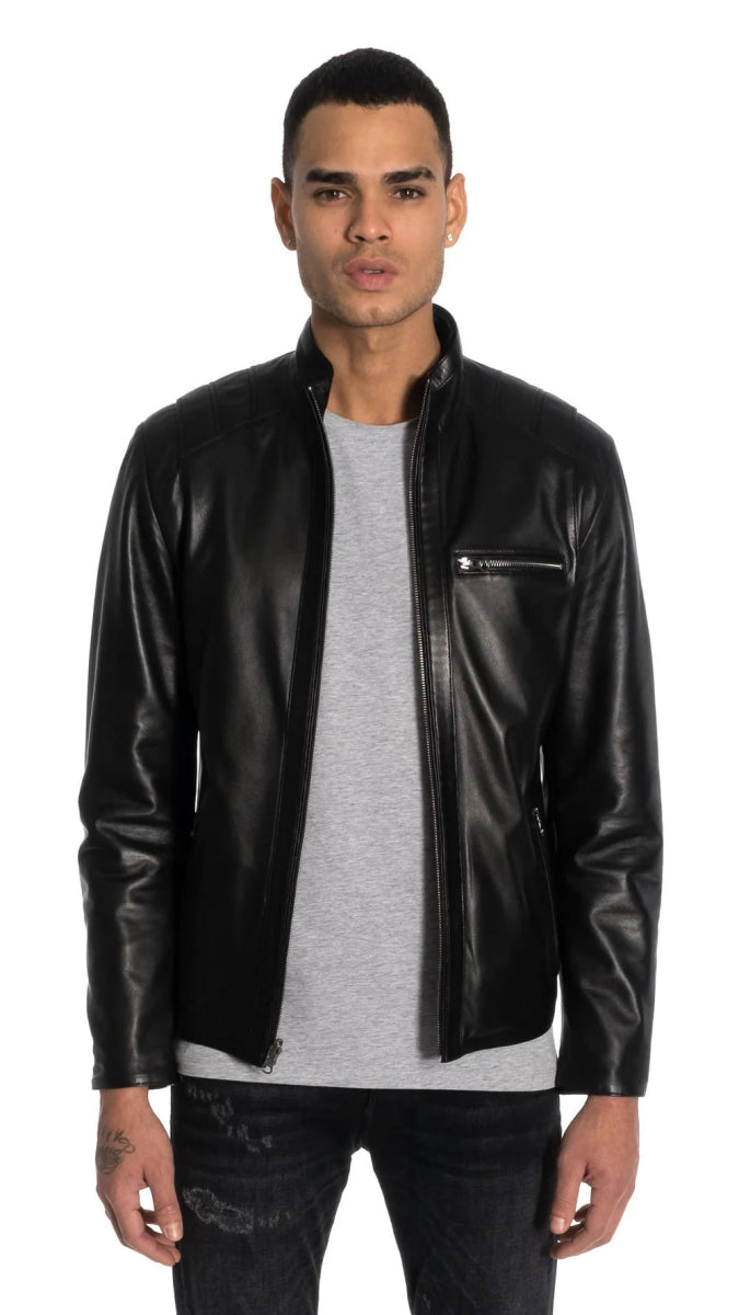 Loris Black Reversible Leather Jacket - Bigardini