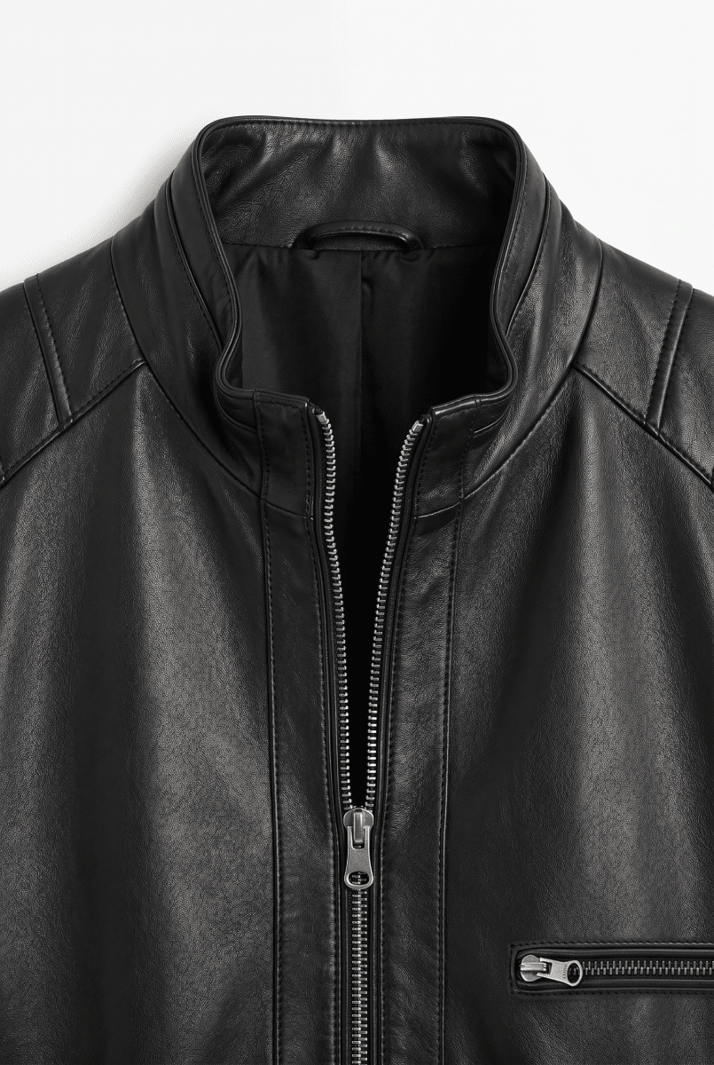 Loris Men's Black Reversible Leather Jacket - Black - Bigardini