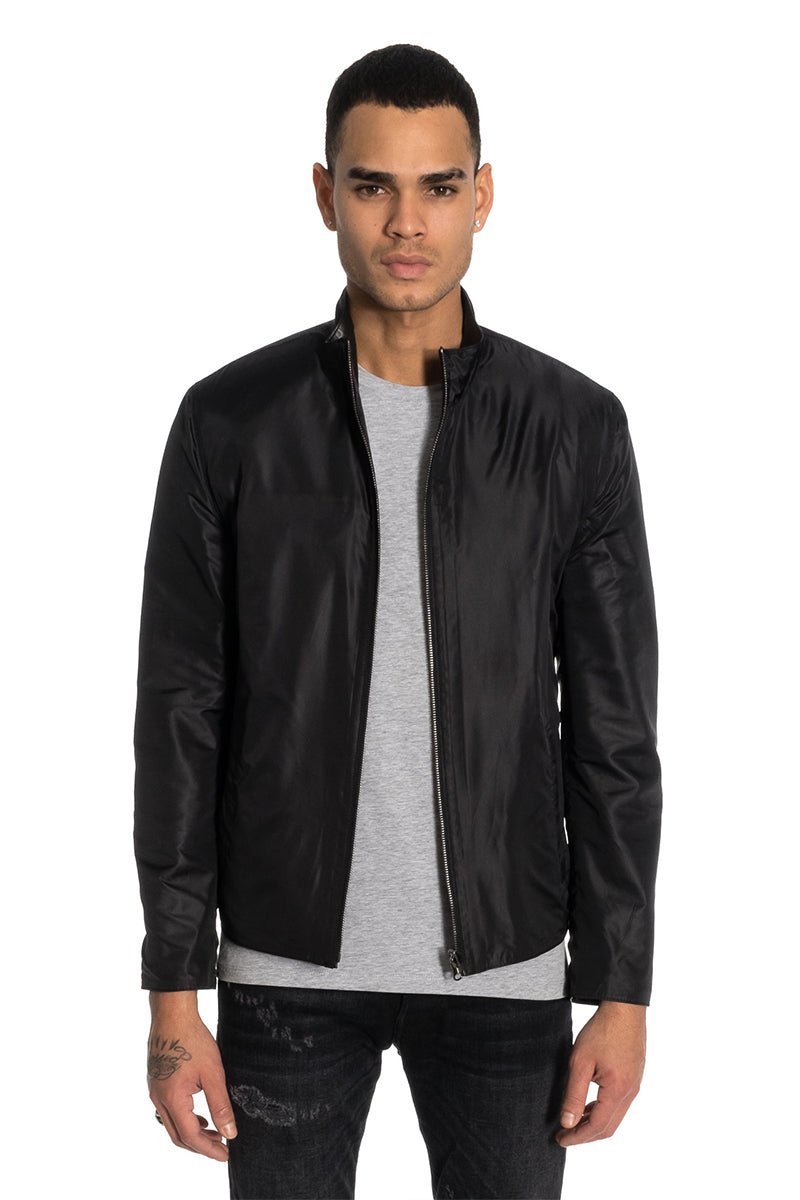 Loris Men's Black Reversible Leather Jacket - Black - Bigardini