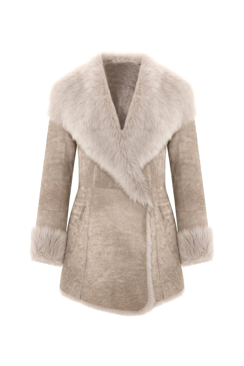 Lumina Women’s Toscana Shearling Coat - Rhino Gray - Bigardini