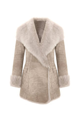 Lumina Women’s Toscana Shearling Coat - Rhino Gray - Bigardini