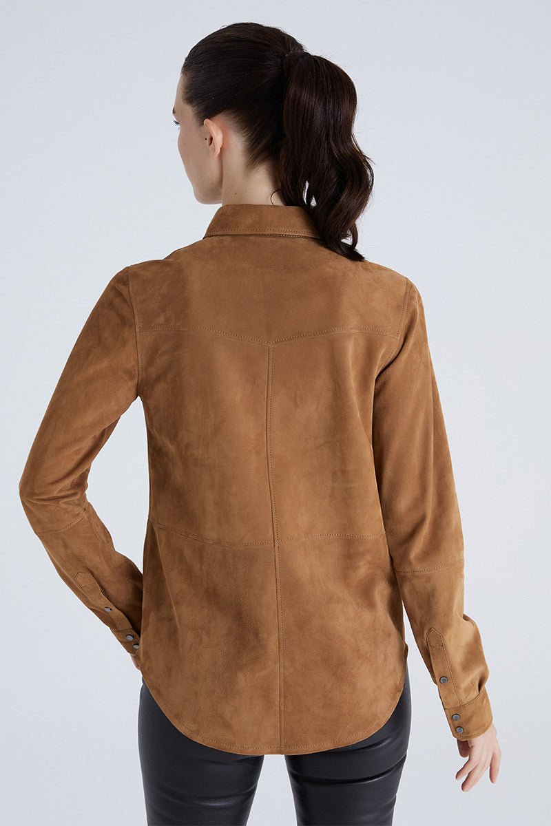 Mari Women's Suede Leather Shirt - Bigardini